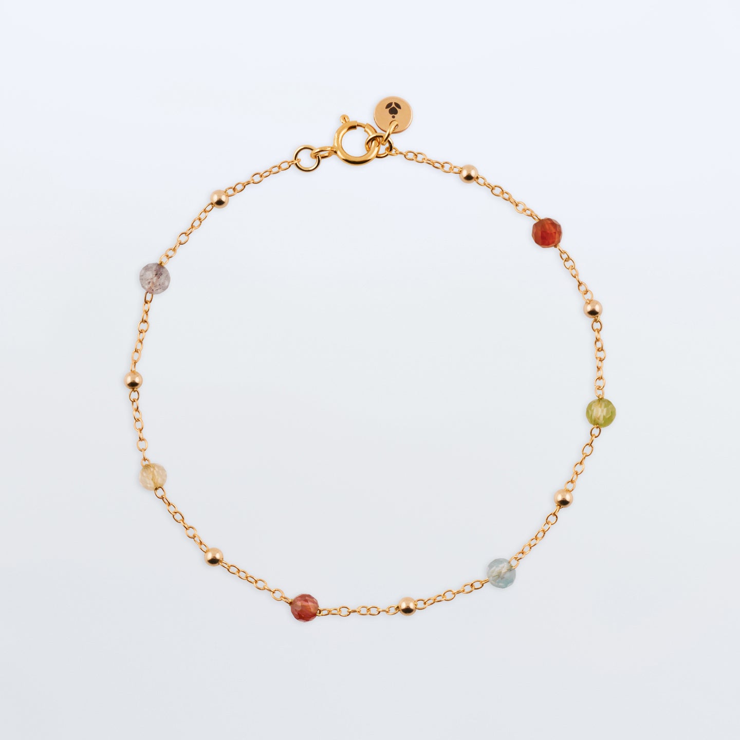 Estelle Dainty Colorful Multi-Gemstone Beaded Bracelet 14K Gold Filled