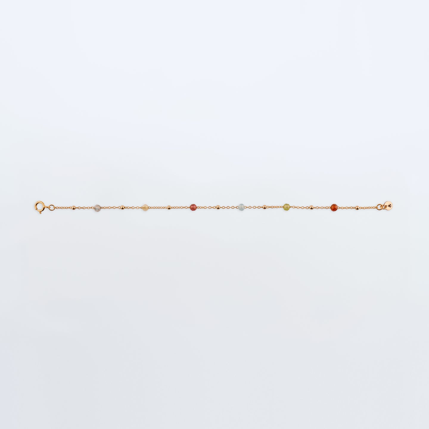 Estelle Dainty Colorful Multi-Gemstone Beaded Bracelet 14K Gold Filled
