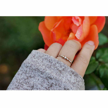 Mirain Abacus Delicate Minimalist Fidget Tri-Tone Mixed Metal Adjustable 925 Sterling Silver & 14K Gold Filled Ring